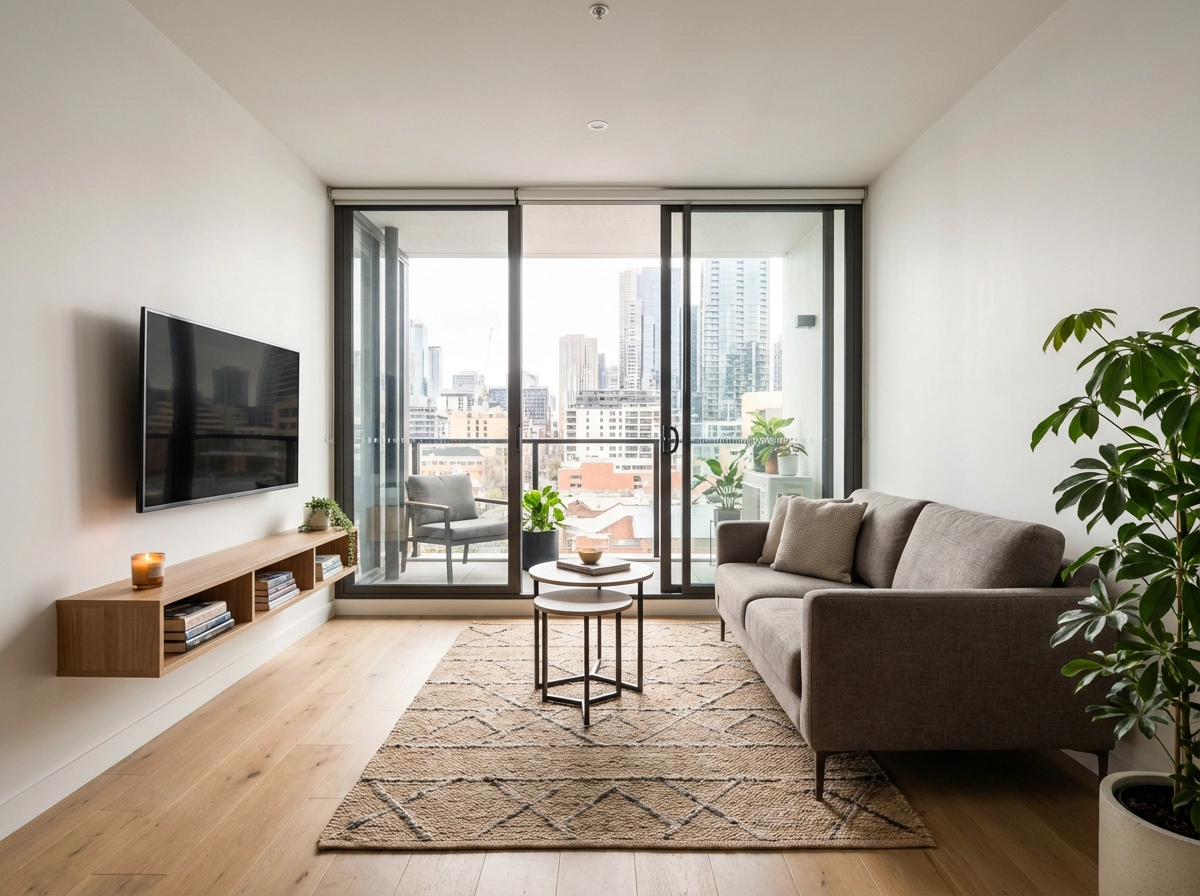 Compact inner-city Melbourne apartment with professional apartment staging